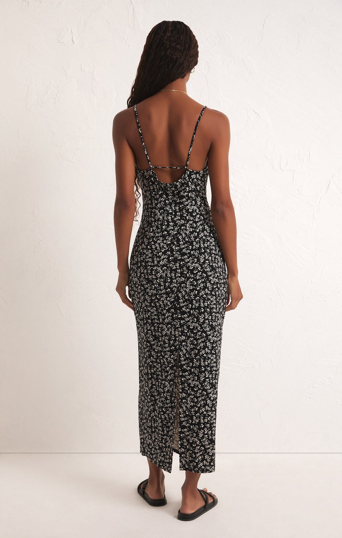 Melinda Gia Ditsy Midi Dress Black