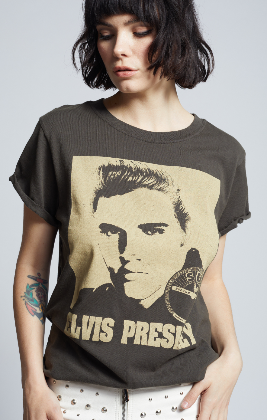 Elvis X Sun Record Tee Vintage Black