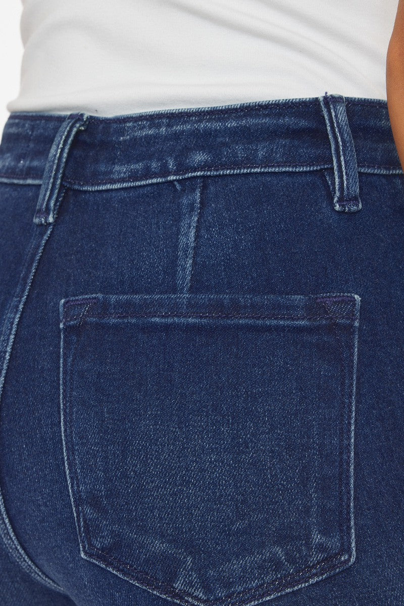 High Rise Slim Flare Jeans Dark