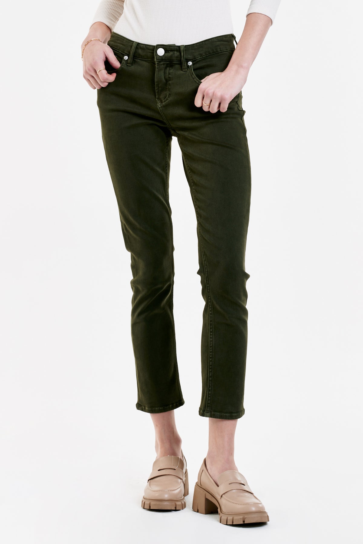 Blaire Hi Rise Slim Ankle Straight Pine