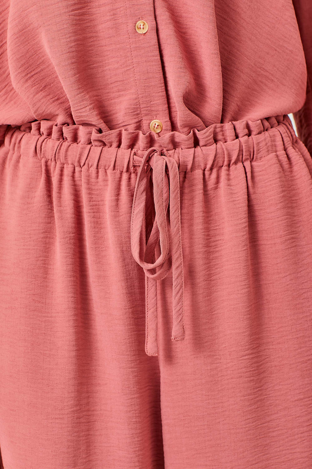 Paperbag Tie Waist Wide Leg Pants Berry