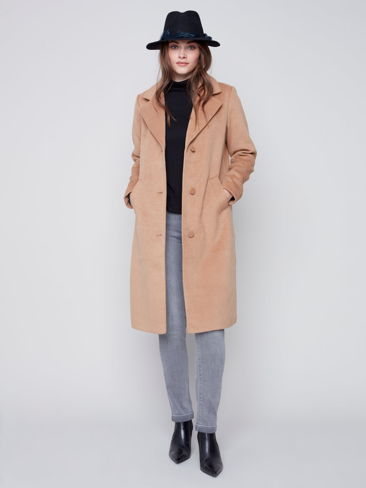Side Slit Long Coat Truffle