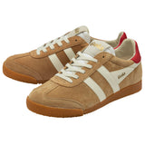 Elan Sneakers Caramel, Off White + Deep Red