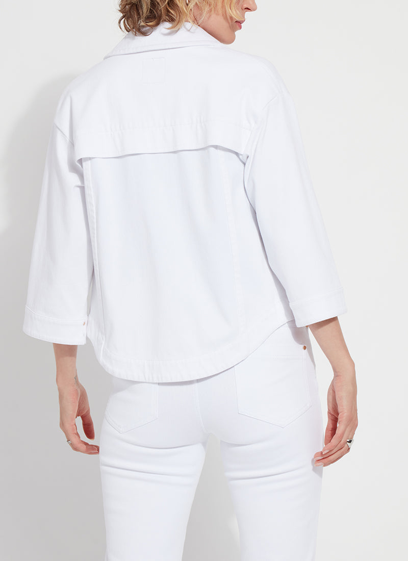 Remi 3/4 Sleeve Denim Jacket White