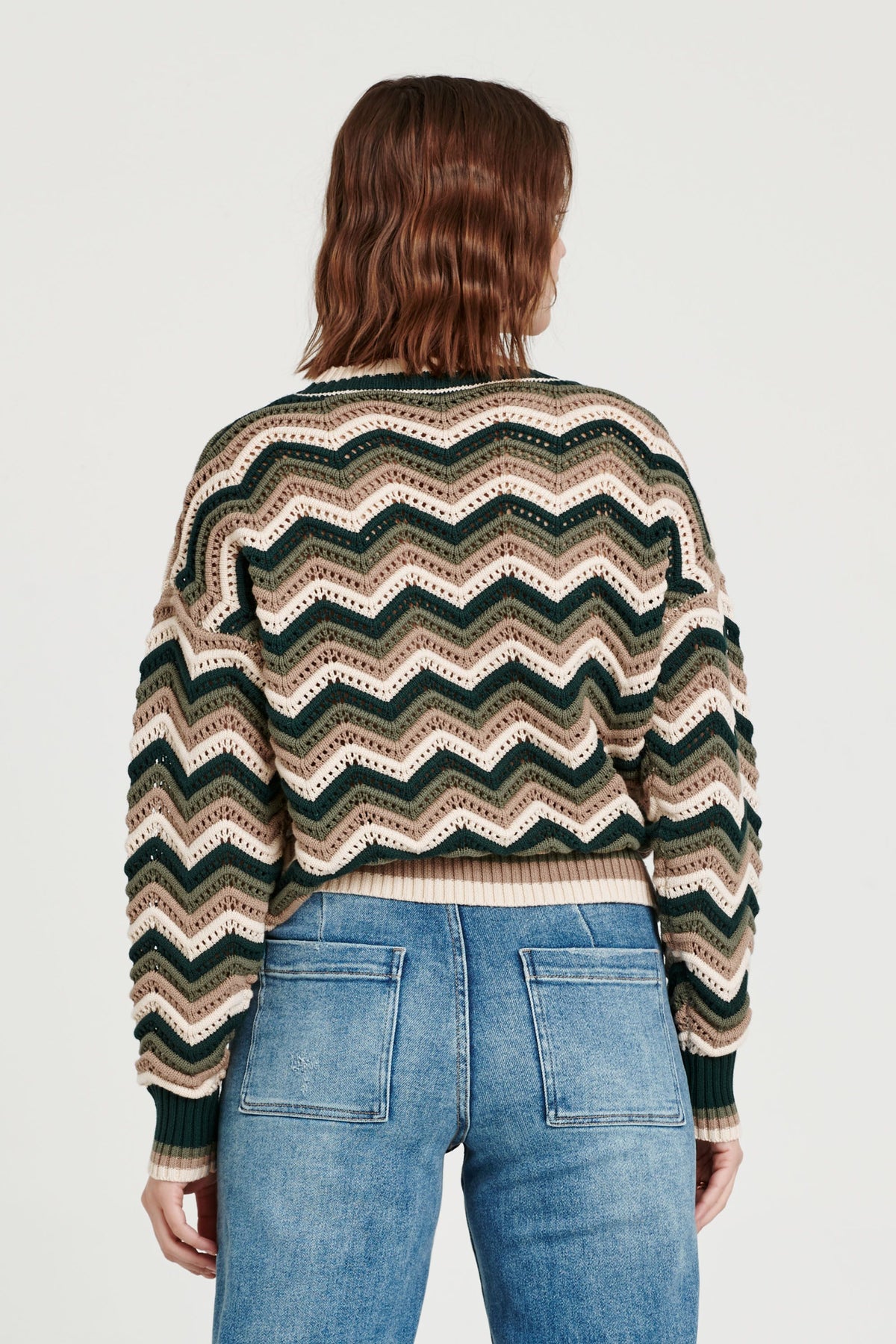Alexis Variegated Chevron Sweater Forest