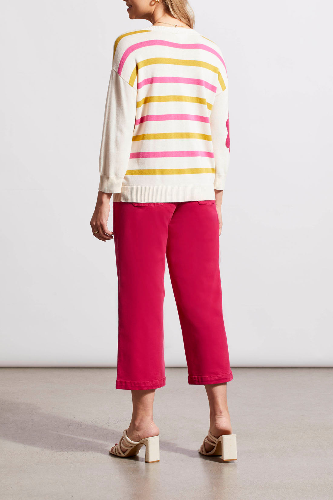 Floral Front Contrast Back Sweater Sandust Multi
