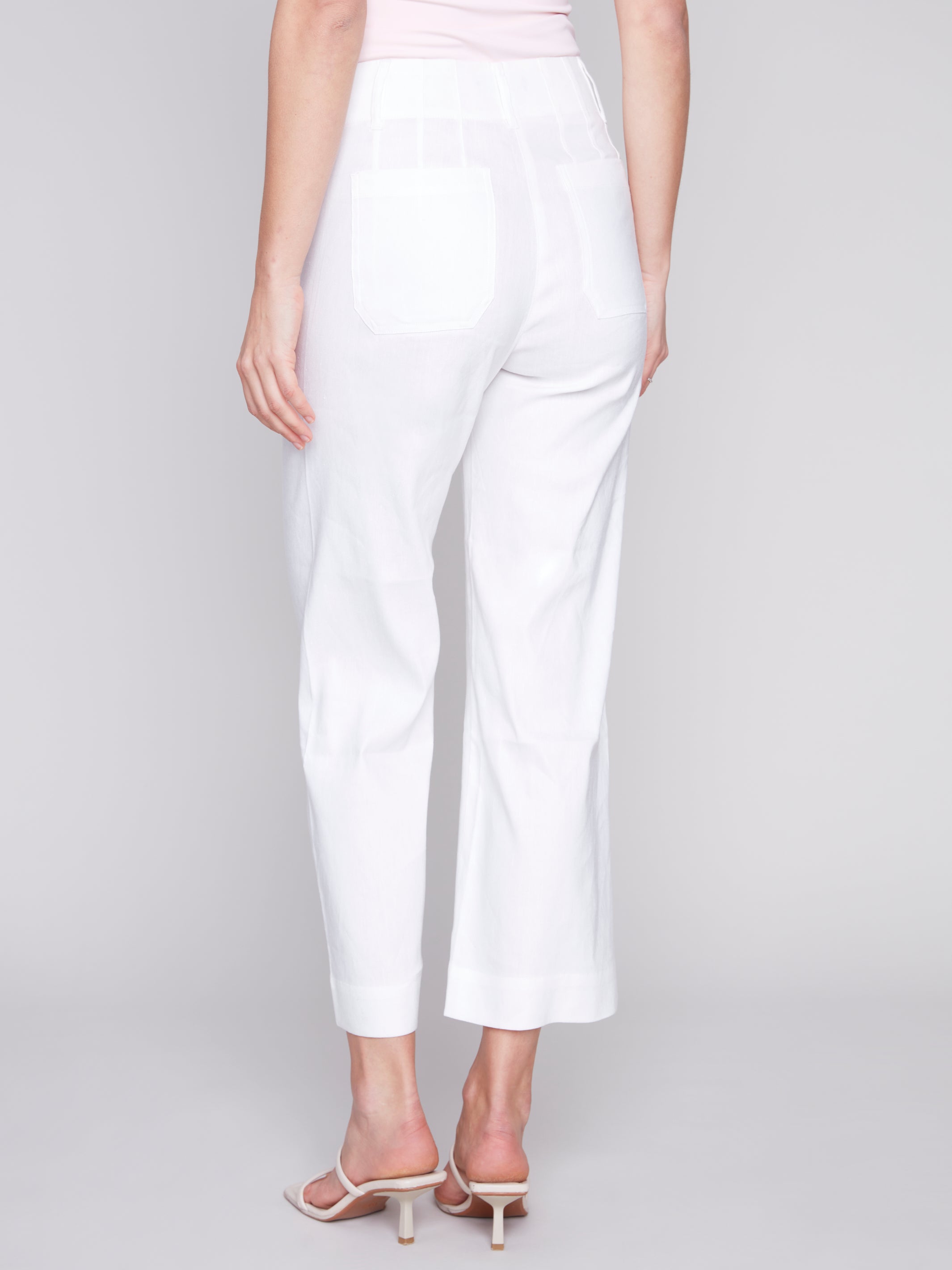 Printed Crop Linen Blend Pants Flourish