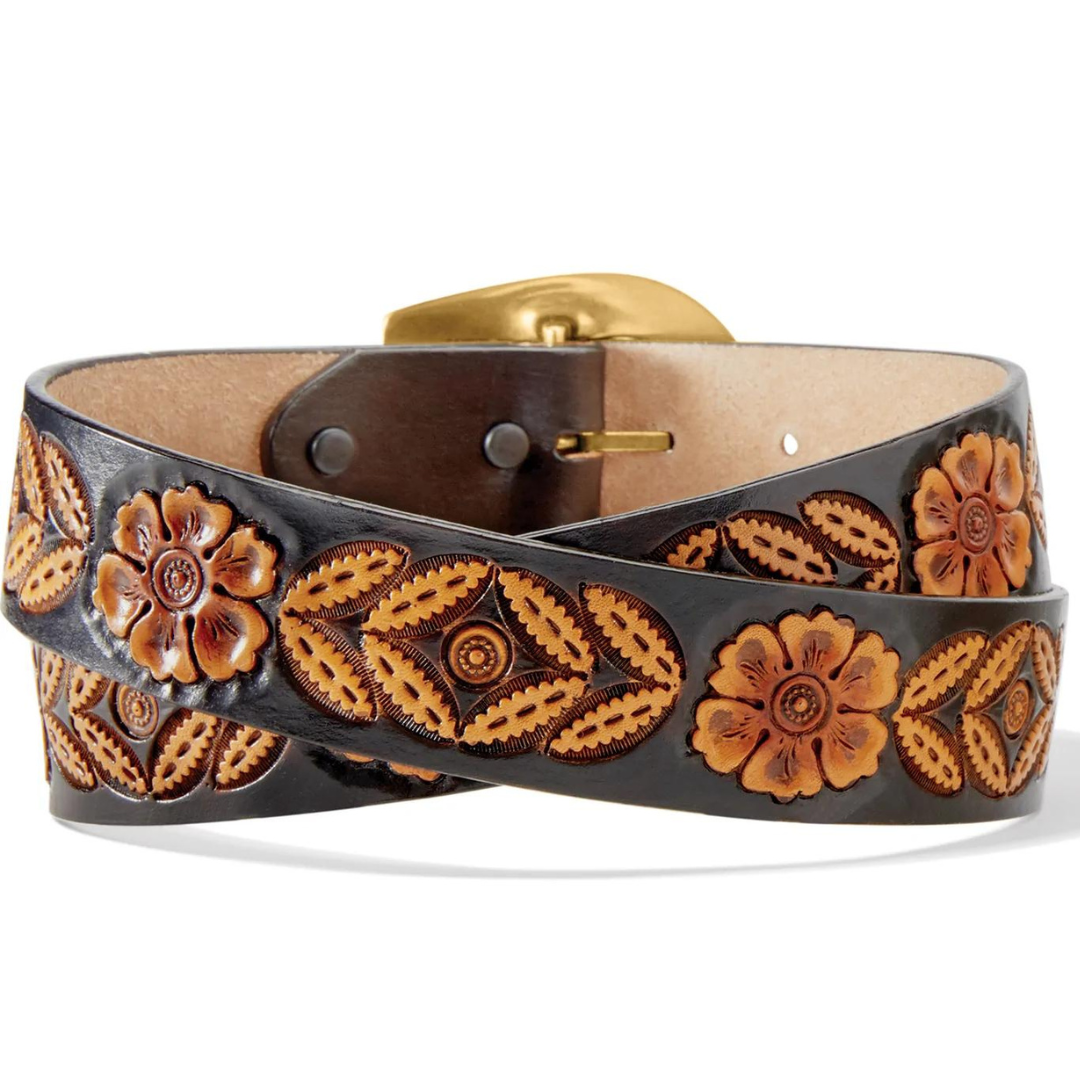 Floral Tooled Belt Sienna