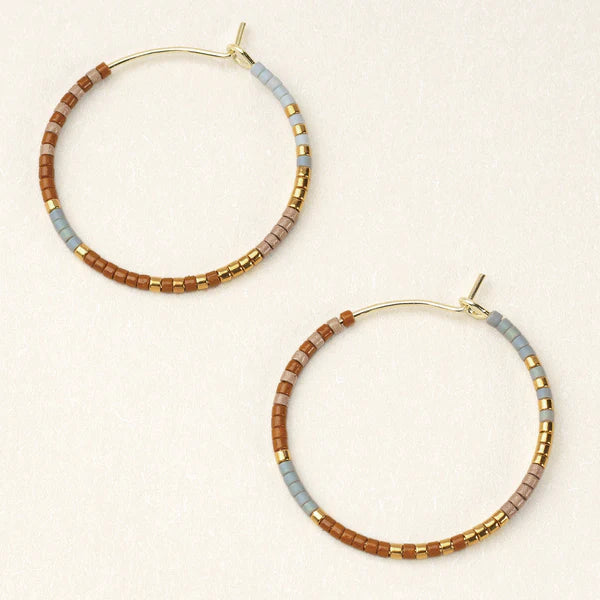 Chromacolor Miyuki Small Hoop Earrings Desert Multi + Gold