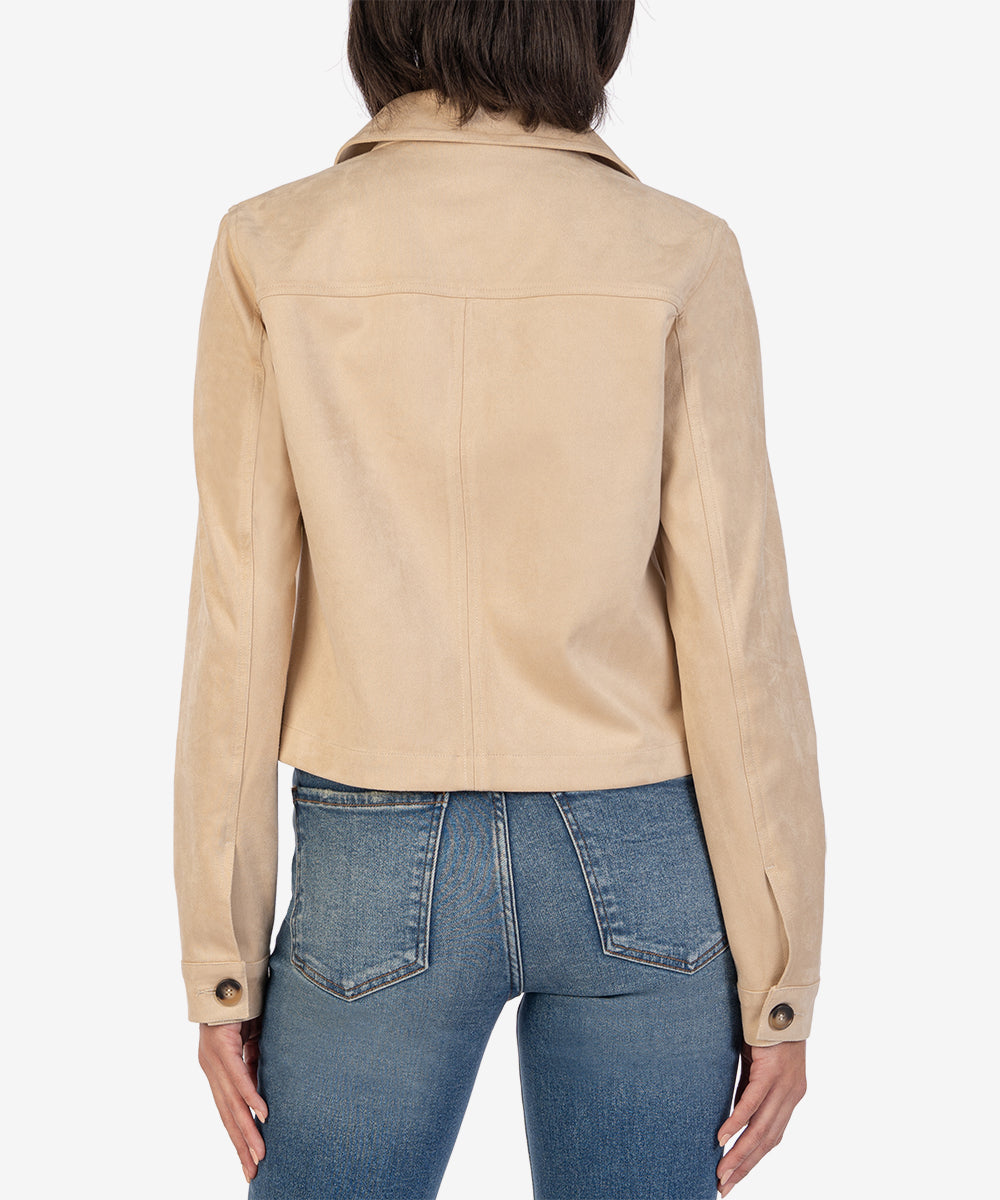 Matilda Patch Pocket Trucker Jacket Taupe