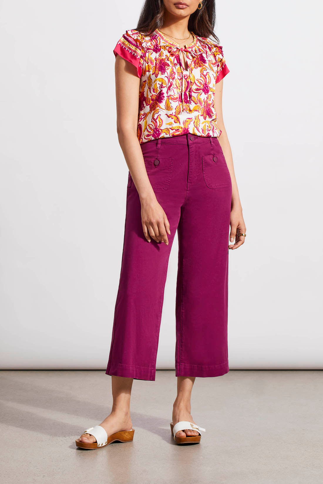 Brooke Wide Leg Crop Jeans Plum