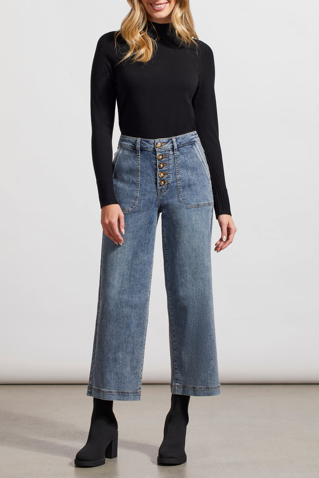 Brooklyn Button Fly Crop Wide Leg True Vintage