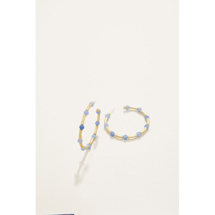 Calm Waters Hoops Earrings Blue Aventurine