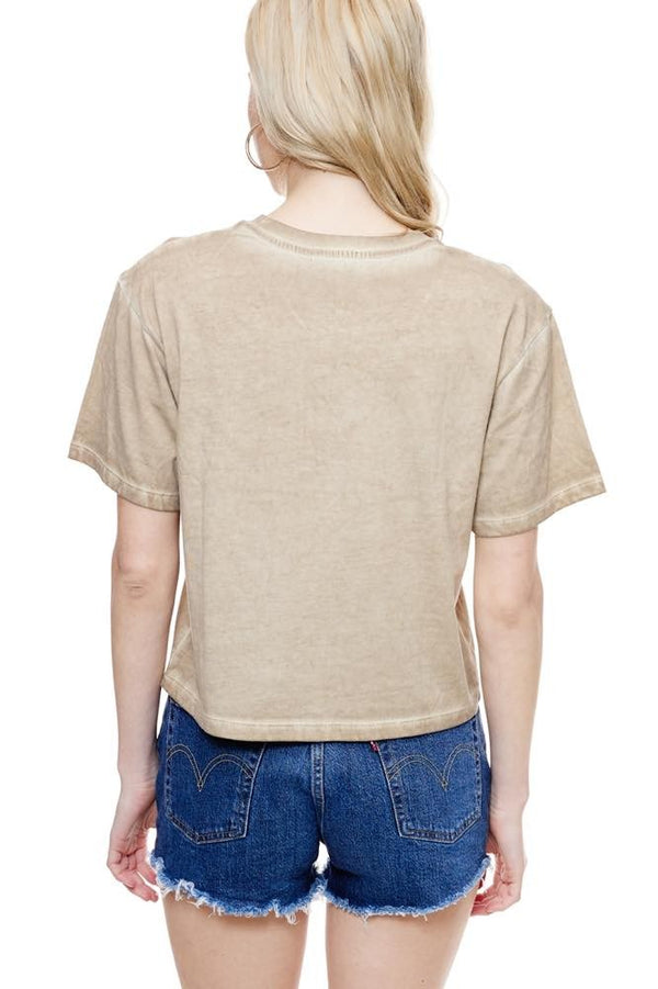 Makin' Cowboys Cry Washed Cropped Tee