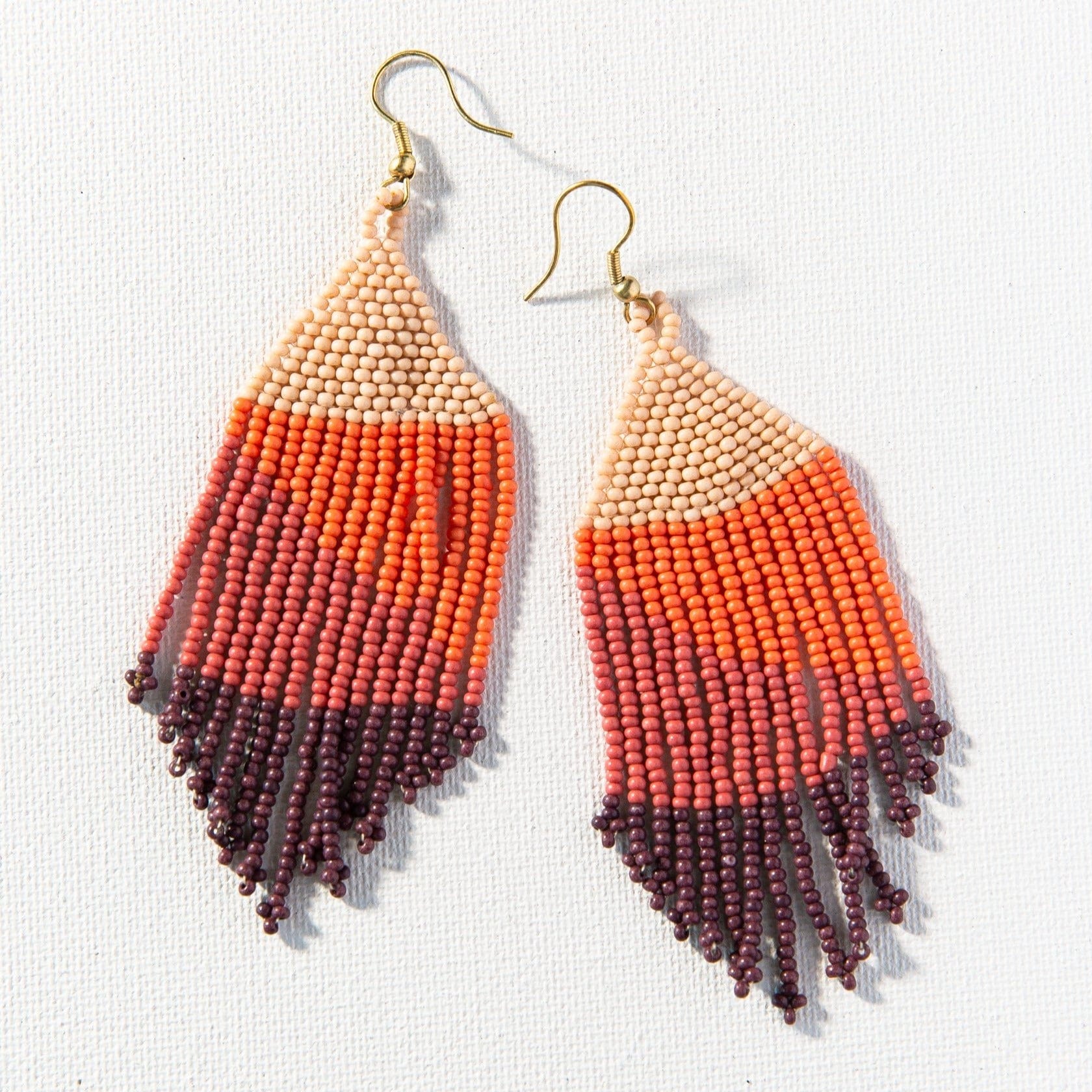 Erin Ombre Beaded Earrings Pink