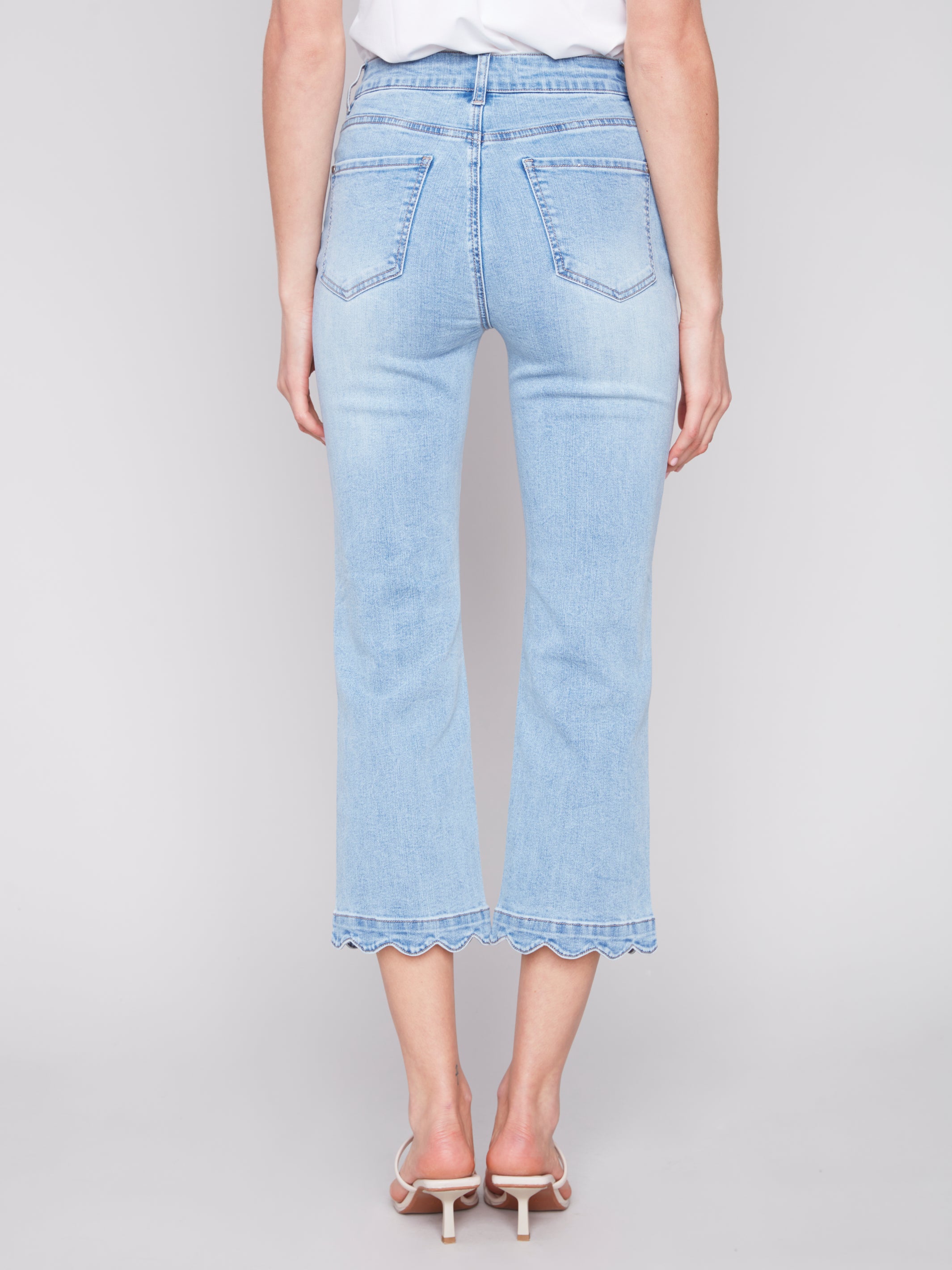 Scallop Hem Jeans Light Blue