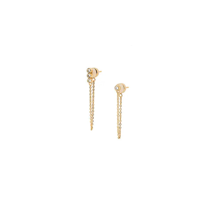 Crystal Chain Post Mismatch Earrings