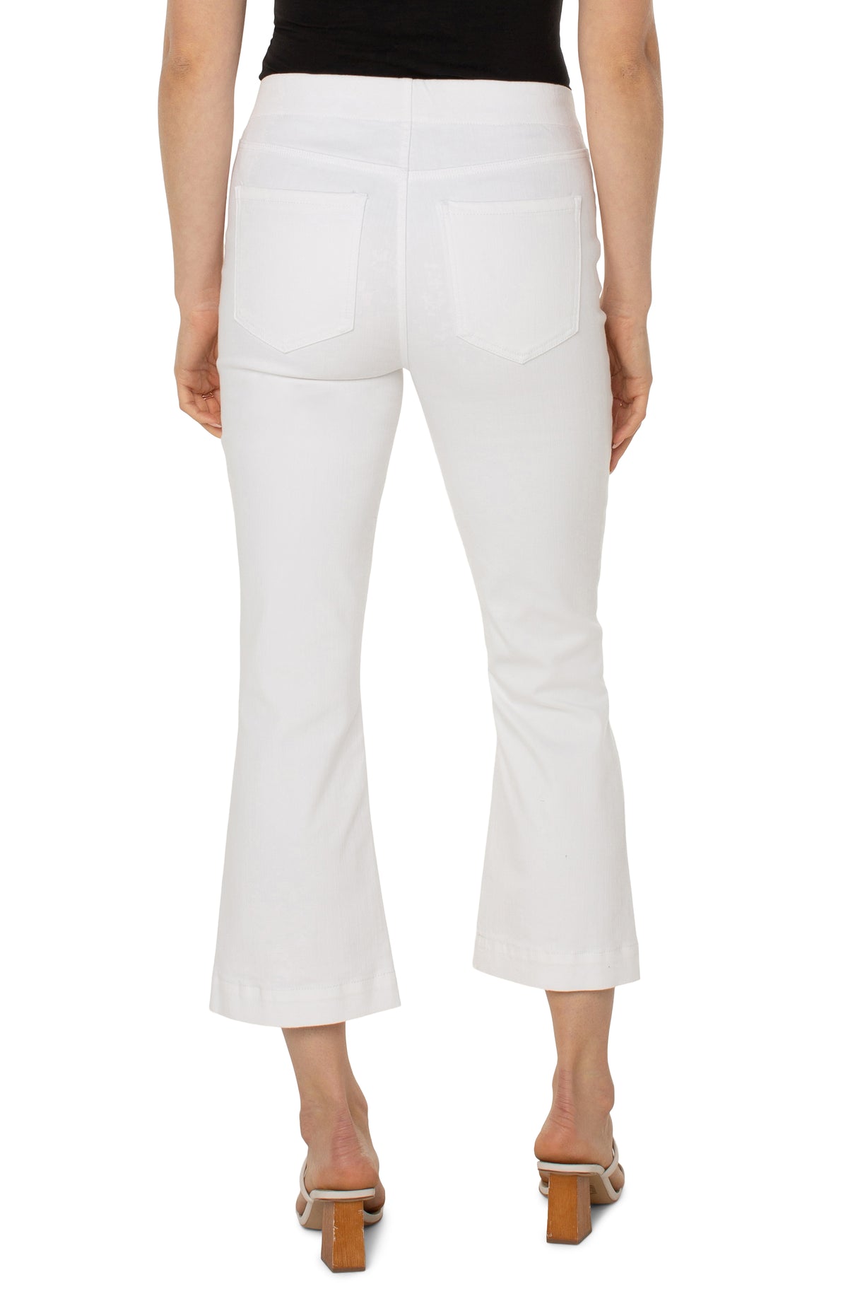 Chloe Crop Slim Pintuck Pants Bright White