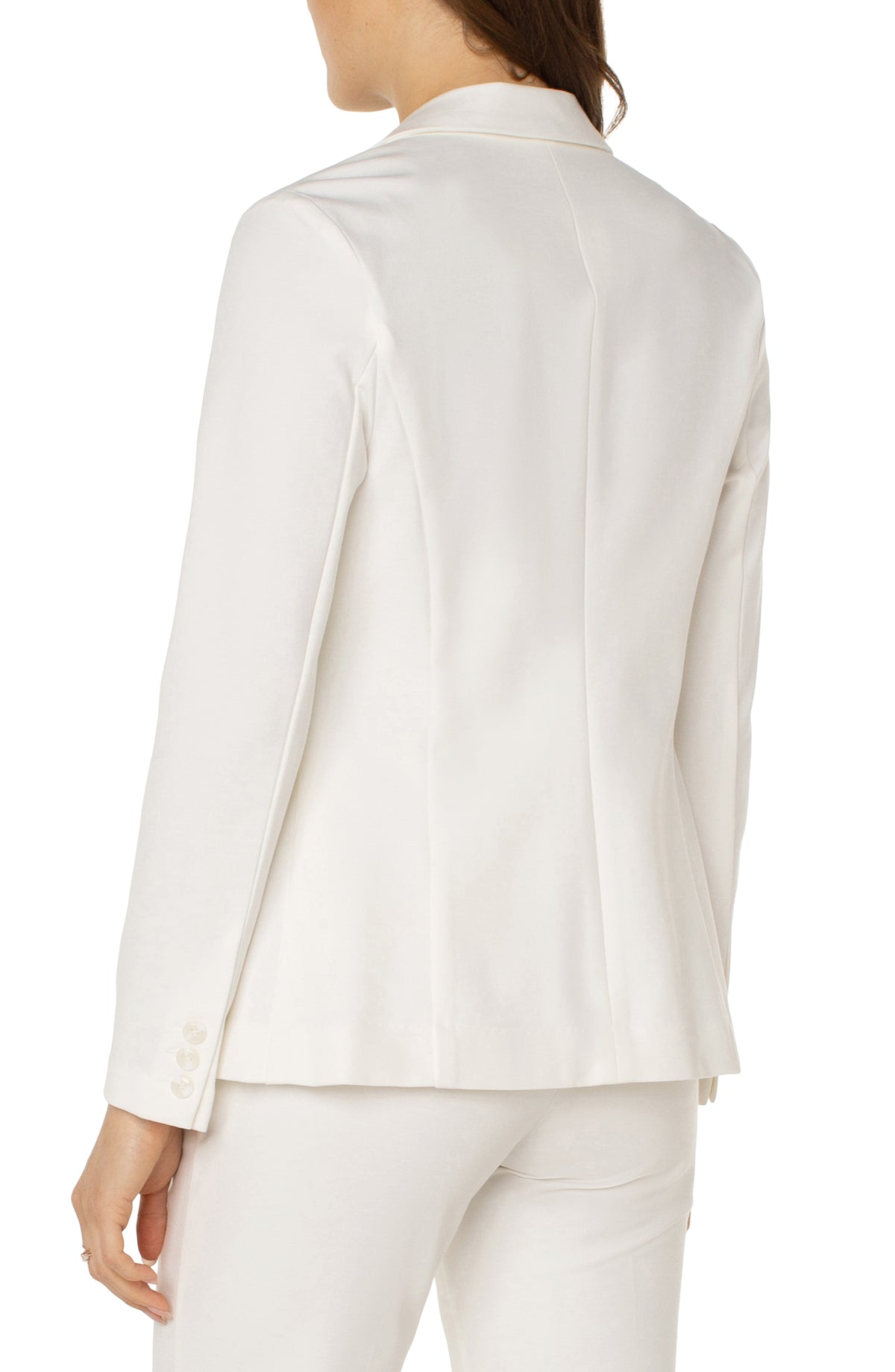Classic Fitted Solid Blazer Vintage White
