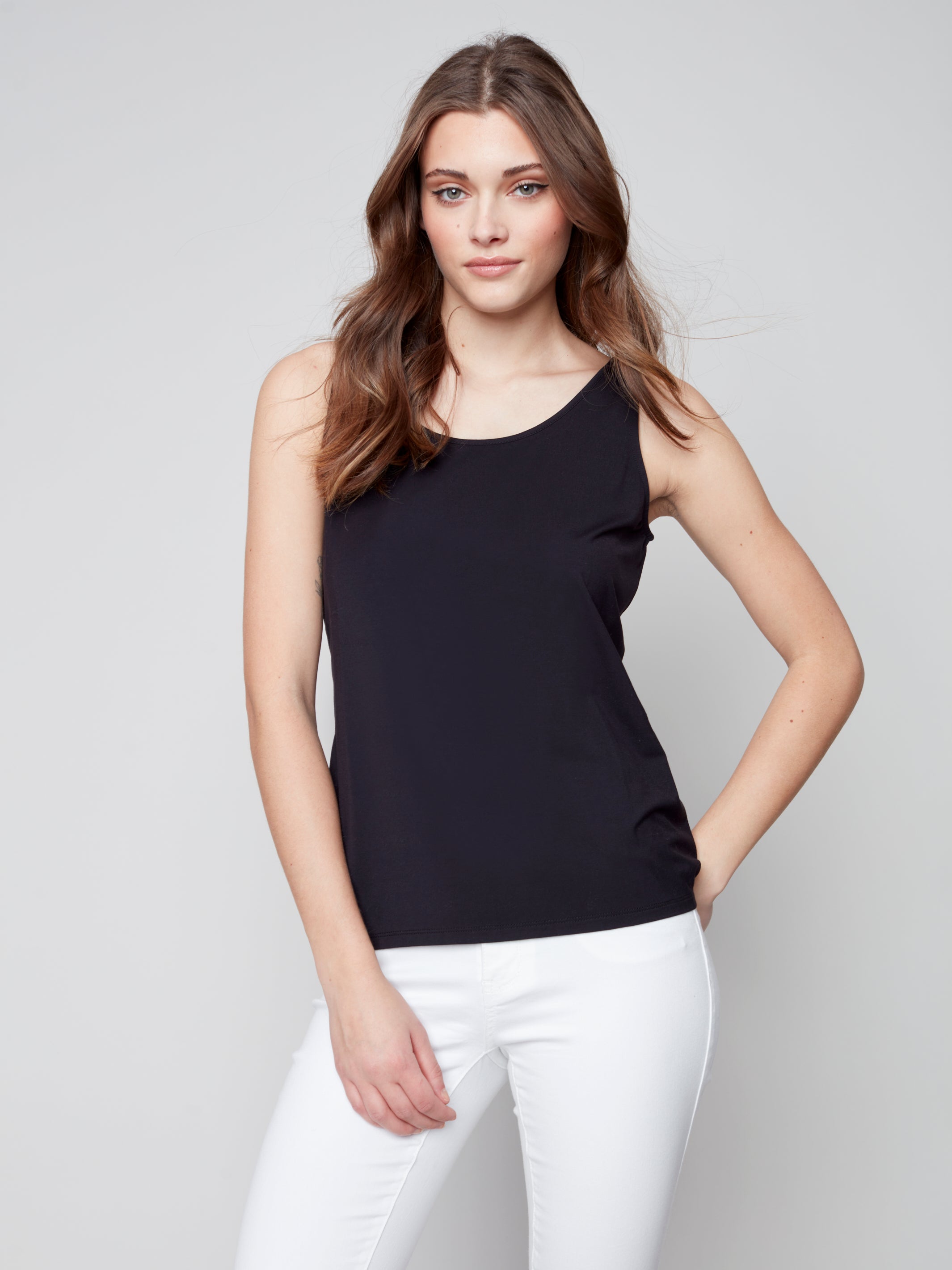 Bamboo Viscose Reversible Cami Black