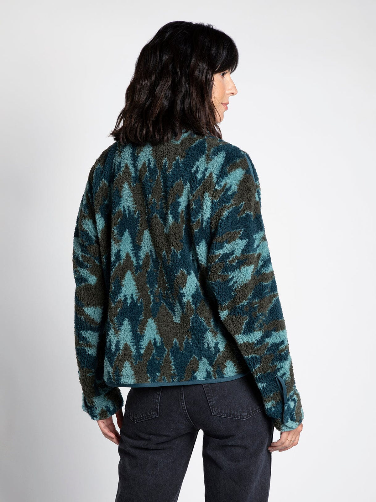 Sequoia Sherpa Zip Jacket Teal Tree Camo