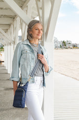 HydroBag Crossbody Navy Blue | Navy White Mix Stripe