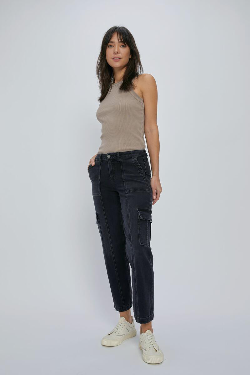 Tracey Cropped Cargo Black