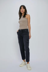 Tracey Cropped Cargo Black