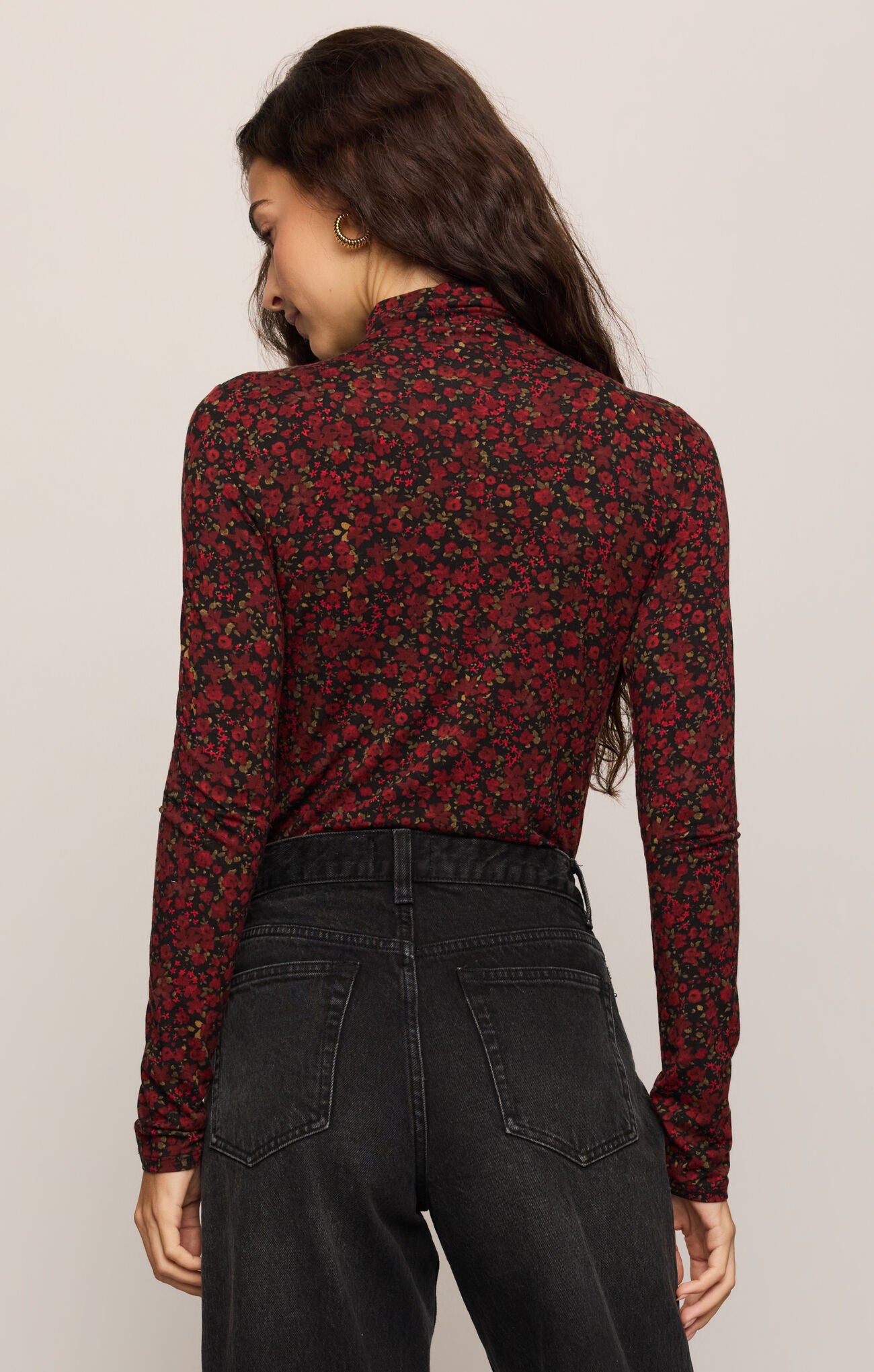 Lira Dani Ditsy Top Red Dahlia