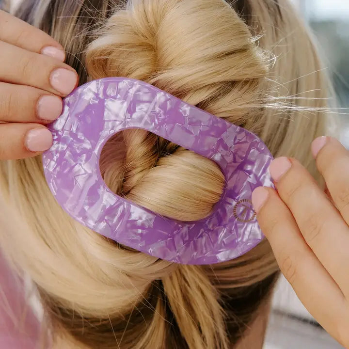 Teleties Large Flat Round Clip Lavender Mist