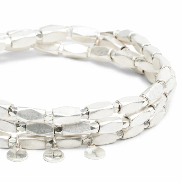 Multiwear Metal Beaded Wrap Iconic | Disc Silver