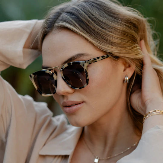 Demi Sunglasses Beige Tortoise | Brown Gradient