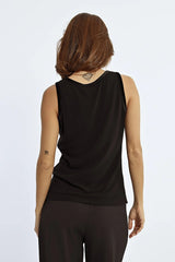 Velvet Trim Basic Tank Black