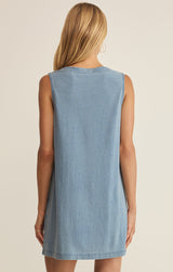 Solace Denim Mini Dress Ocean Air Indigo