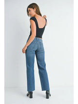 Slim Palazzo Scissor Cut Jeans Dark Denim