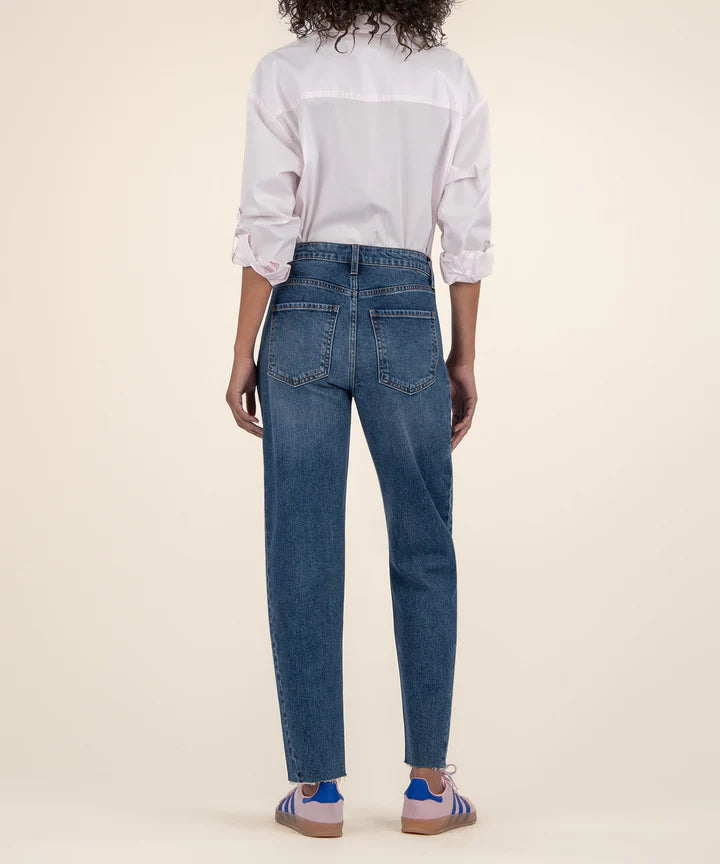 Ashley High Rise Side Inset Barrel Leg Jeans Moderate