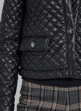 Aurelle Quilted Vegan Leather Jacket Black