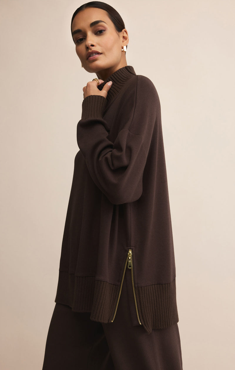 Sable Rib Sweatshirt Chocolate Cherry