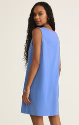 Sloane Vneck Mini Dress Bay Blue
