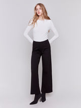 Pull On PDR Dressy Wide Leg Pants Black