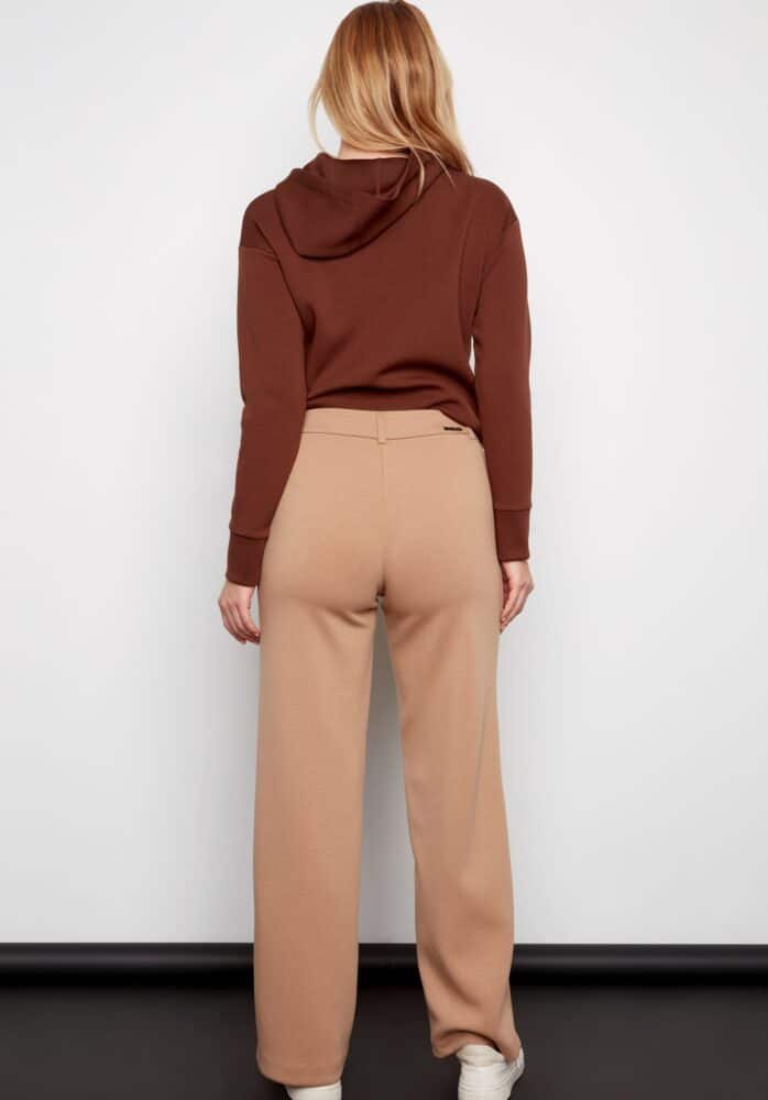 Alice Pintuck Wide Leg Scuba Pants Latte