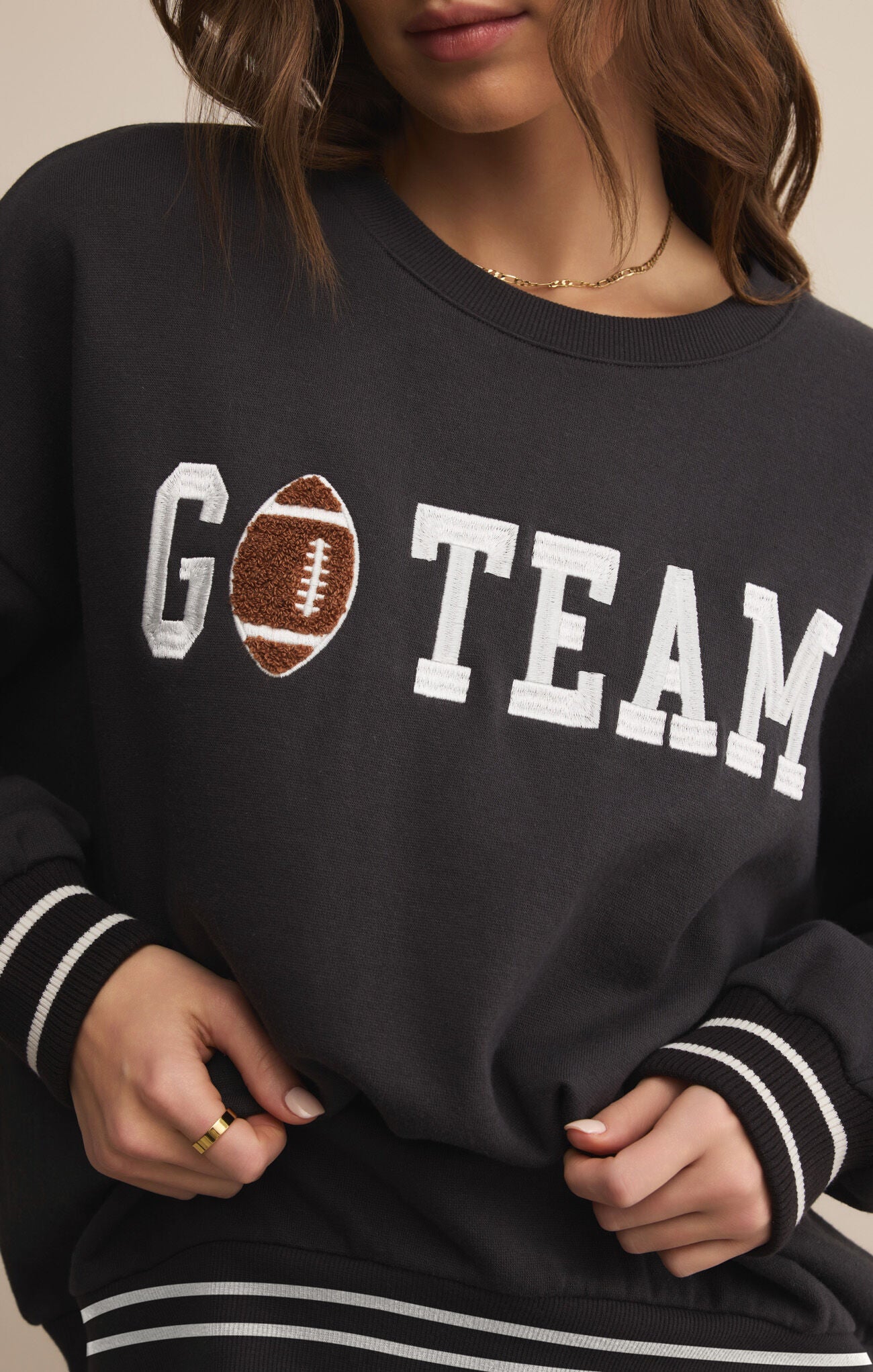 Oversized Go Team Sweatshirt Black Sand