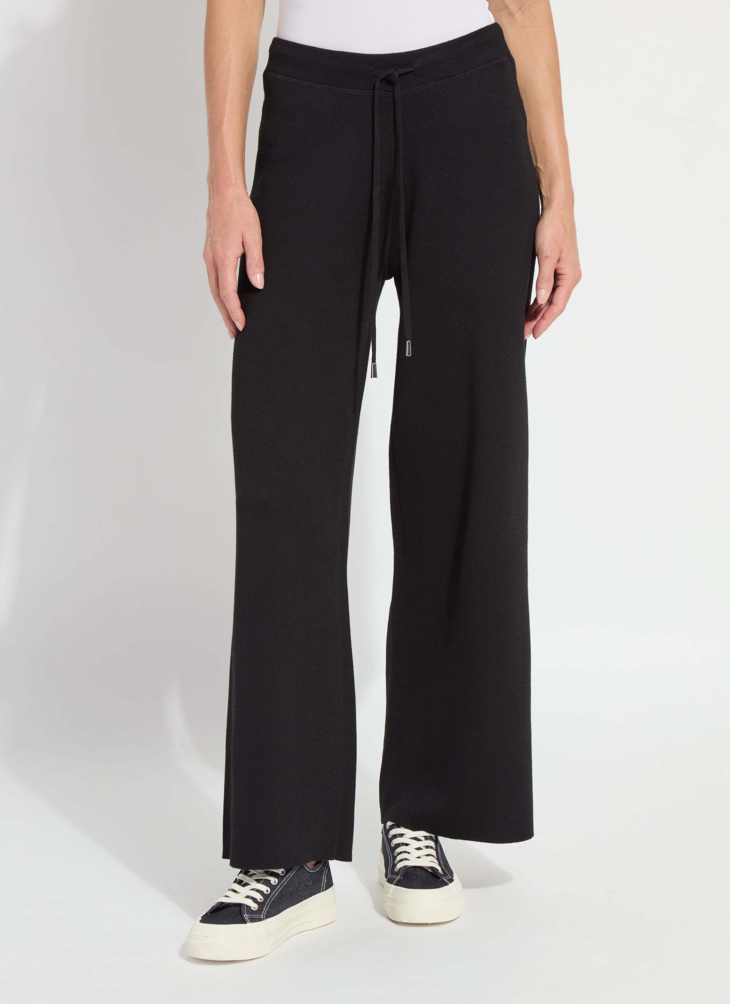 Odessa Reversible Knit Lounge Wide Leg Pants Black