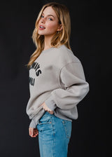 Always Cold Boucle Sweatshirt Gray