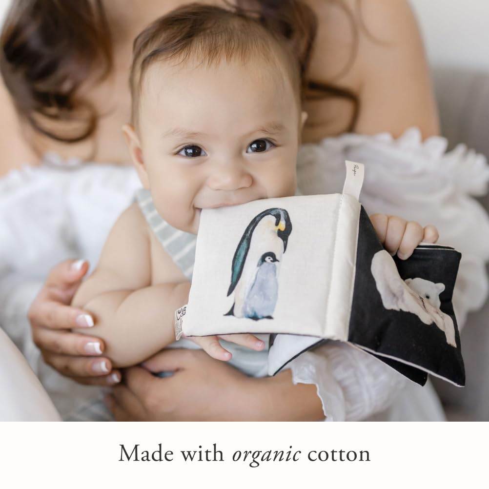 Organic Cotton Black & White Crinkle Tummy Time Book