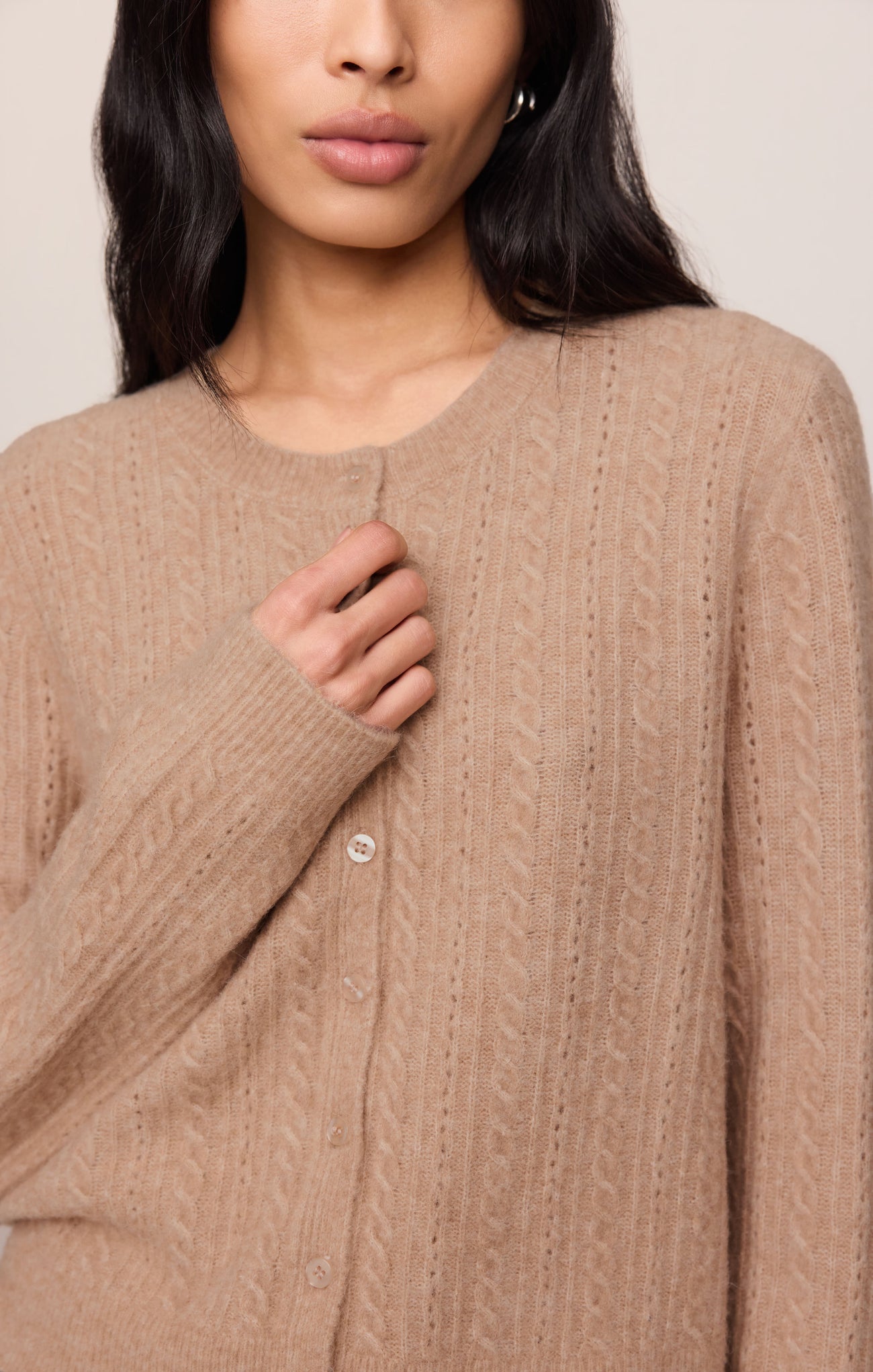 Medina Pointelle Cardigan Macaroon