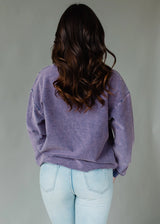 Lake Life Oversized Ribbed Crew Neck Sweatshirt Navy | Blue
