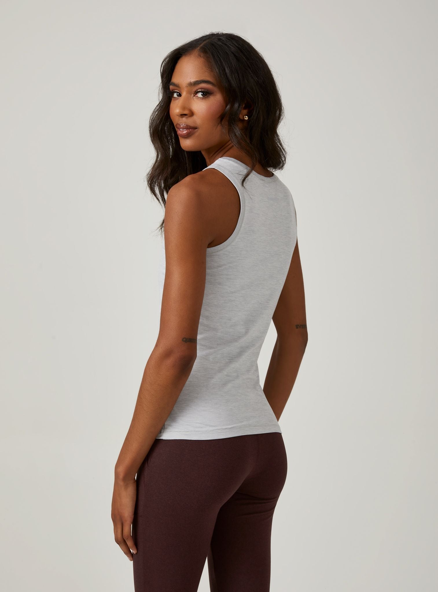 Core Scoop Neck Tank Heather Light Grey