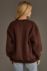 My Husbands Problem Embroidered Sweatshirt Brown