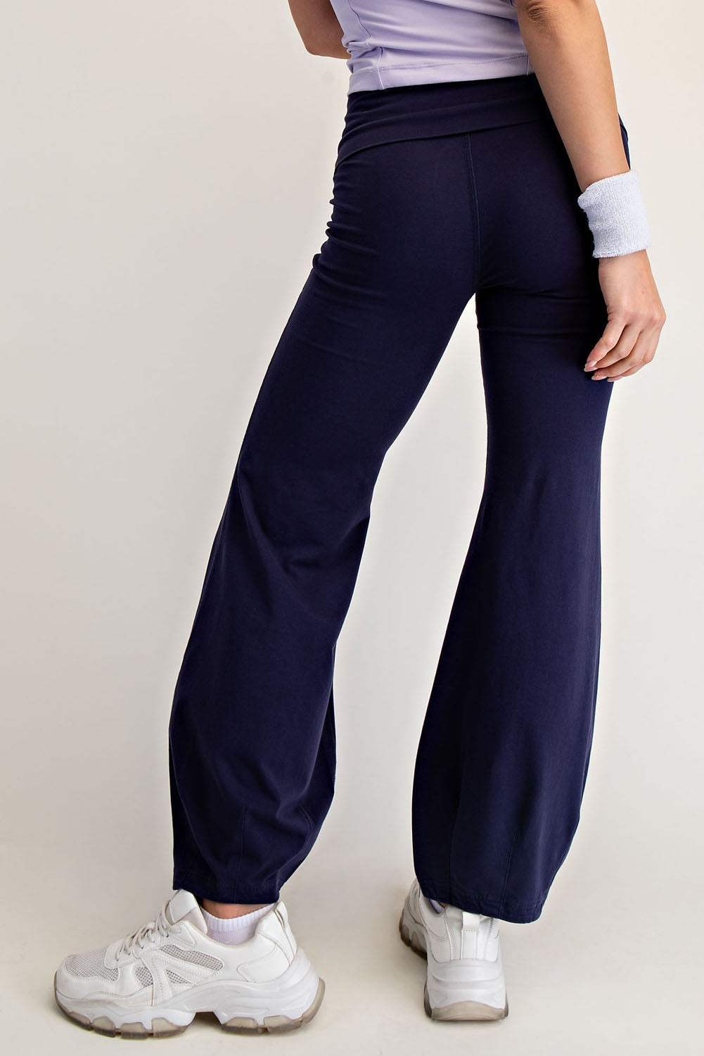 Bubbled Flare Yoga Pants Navy